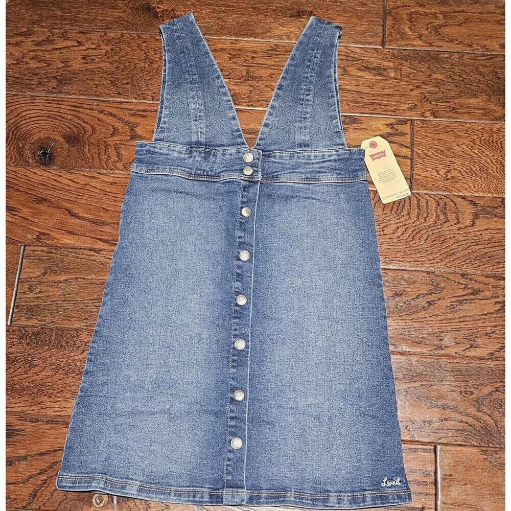 Levis Girls 12R Denim in Bristol Skirtall Overall Dress Western School Mini New